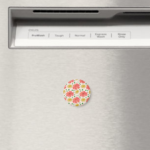 Bright Retro Floral Seamless Pattern Magnet