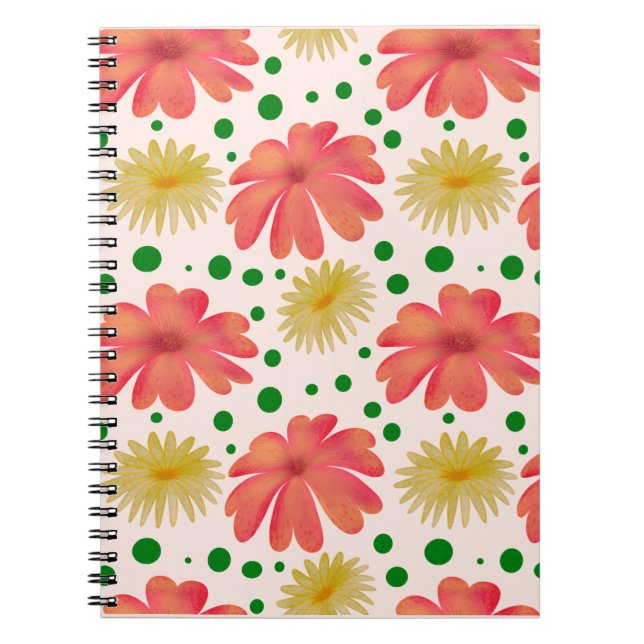 Bright Retro Floral Seamless Pattern  Notebook (Front)