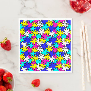 Bright Retro Paint Splash Pattern Napkin