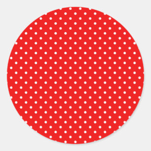 Bright Retro Red and White Polka Dot Blank Classic Round Sticker
