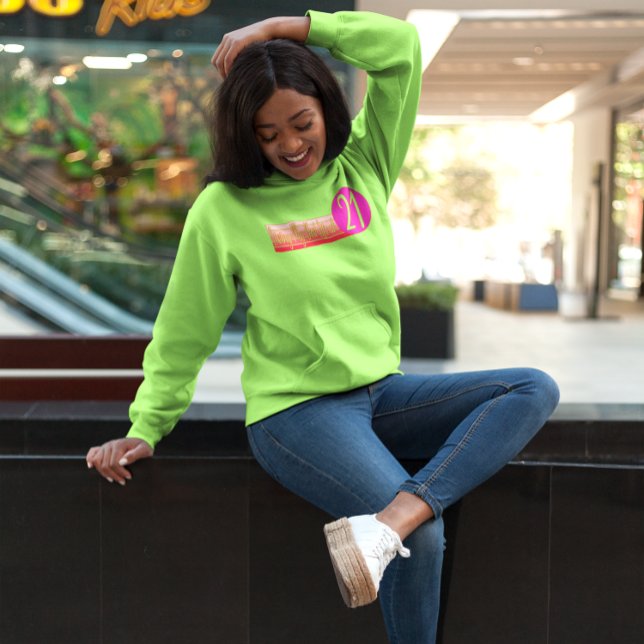 Bright Retro Sunset 'Living My Best Life At 21' T-Shirt (Creator Uploaded)