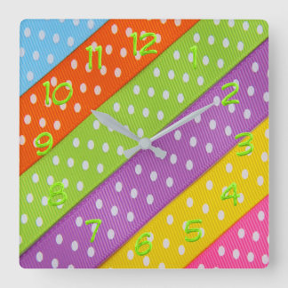 Bright ribbon polka dot pattern Wall clock