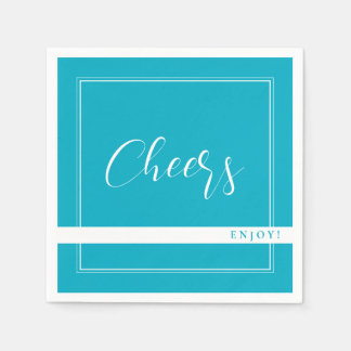 Bright Rich Sky Blue Custom Party Napkins