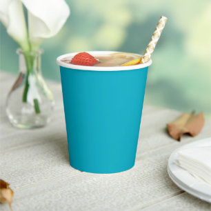 Bright Rich Sky Blue Paper Cups