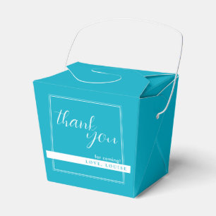 Bright Rich Sky Blue ThankYou Take Out Favour Boxe Box