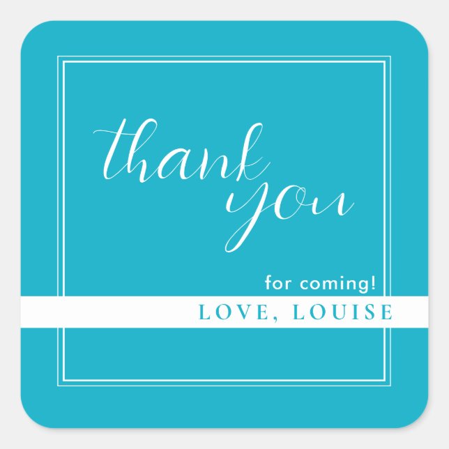 Bright Rich Sky BlueThank You Sticker (Front)