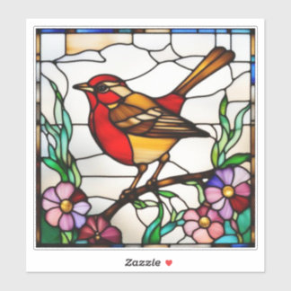 Bright Robin in Stained Glass