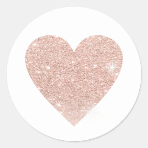 bright rose heart of love  classic round sticker