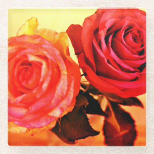 Bright Roses Glass Coaster
