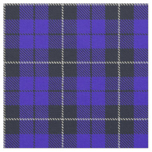 Bright royal blue cobalt palid white/black stripe fabric