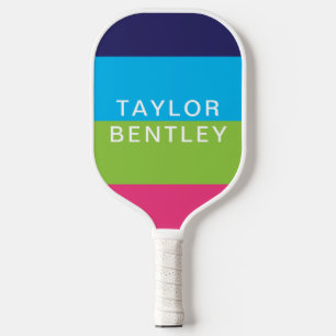 Bright Rugby Stripes Personalised Pickleball Paddl Paddle