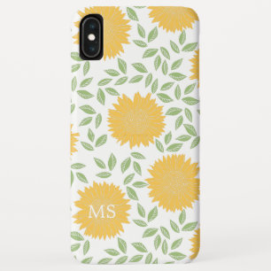 Bright Rustic Country Sunflower Pattern Monogram Case-Mate iPhone Case