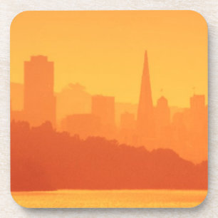 Bright San Francisco sunset. Coaster