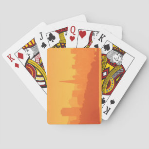 Bright San Francisco sunset. Playing Cards