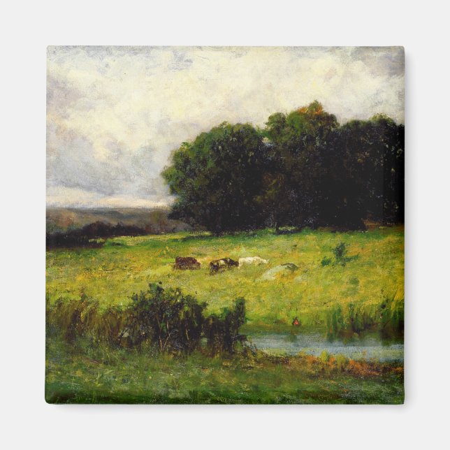 Bright Scene of Cattle near Stream - Edward Mitche Magnet (Front)