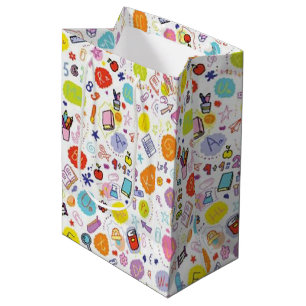 Bright school theme medium gift bag