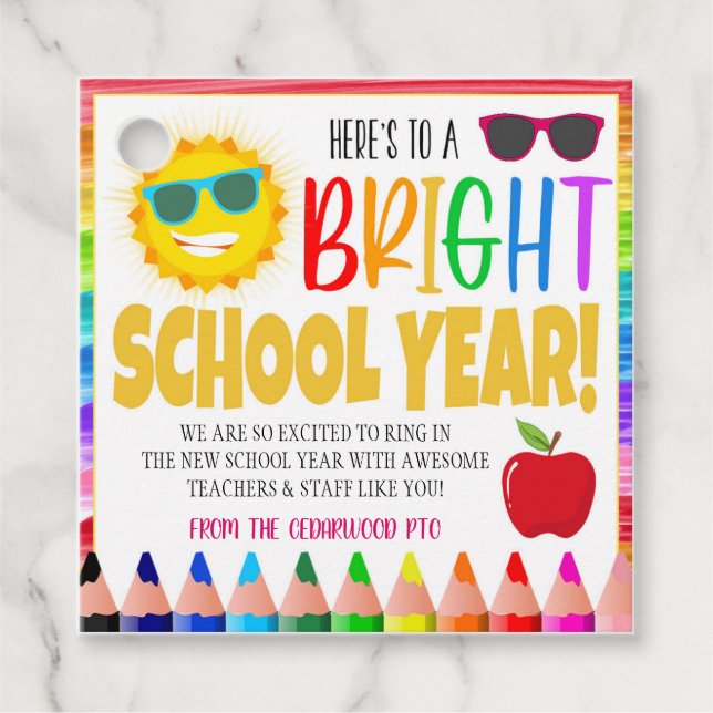 Bright School Year Gift Tag (Front)