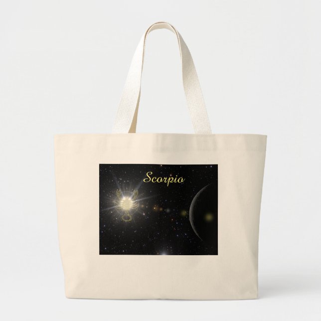 Bright Scorpio Large Tote Bag (Front)