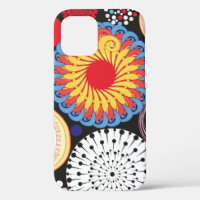 Bright seamless pattern of different round element