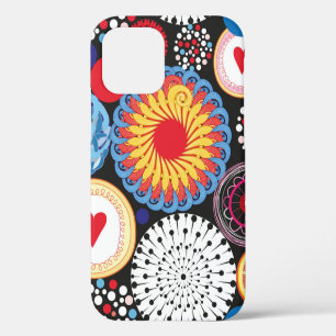 Bright seamless pattern of different round element iPhone 12 case