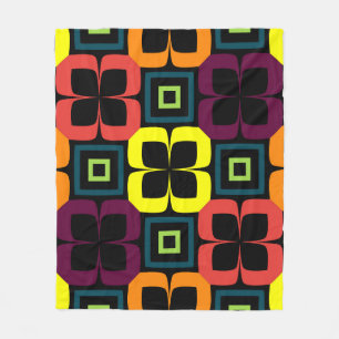 Bright seamless pattern with colorful flowers on a fleece blanket