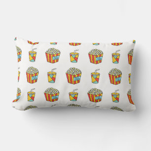Bright seamless pattern with food for watching mov lumbar cushion