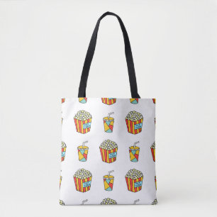 Bright seamless pattern with food for watching mov tote bag