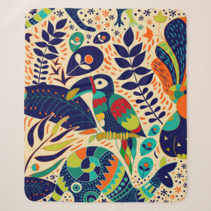 Bright seamless pattern. Yellow floral background. Sherpa Blanket
