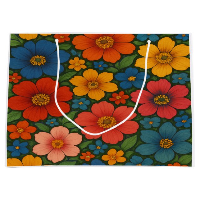 Bright Seamless Wildflower Pattern  Large Gift Bag (Front)