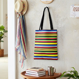 Bright serape stripes tote bag