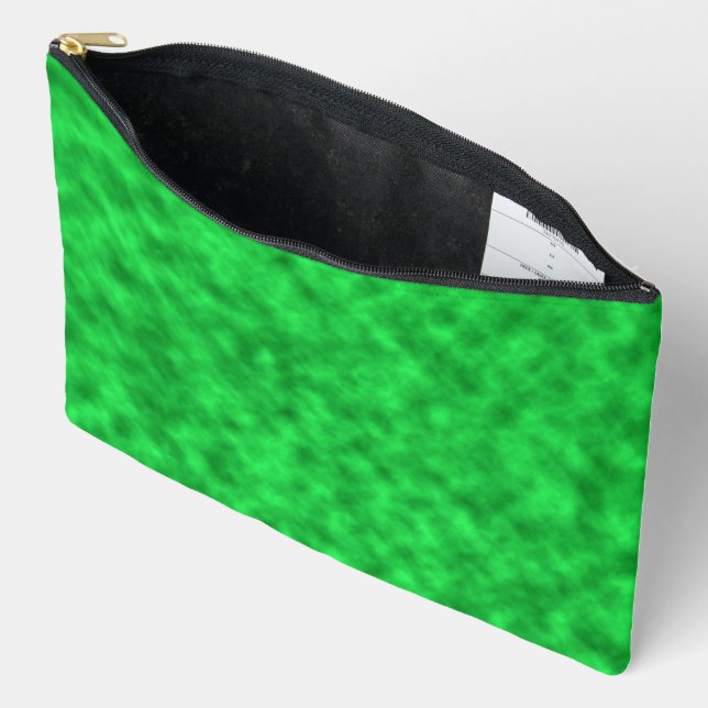 Bright Shades of Green Abstract Art Pattern Accessory Pouch (Open)
