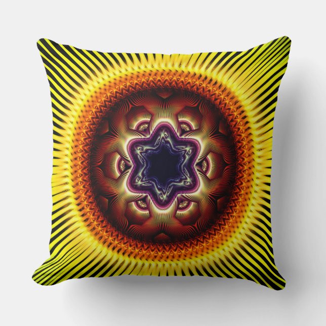 Bright shining psychedelic ornament cushion (Front)