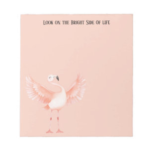 Bright Side of Life Pink Flamingo Notepad