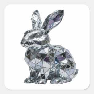 Bright Silver Abstract Gift Sticker