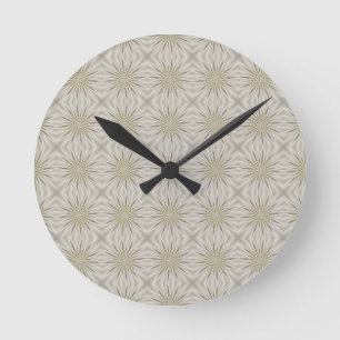 Bright Silver Christmas Stars Round Clock