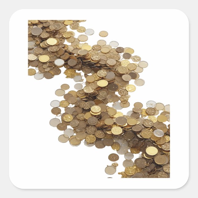 Bright Silver GOLDEN RAIN Square Sticker (Front)