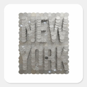 Bright Silver NEW YORK Sticker Art