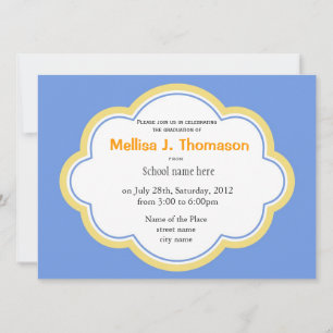 Bright sky blue and yellow summer graduation invitation