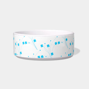 Bright Sky Blue Flowers, Small Floral Print Bowl