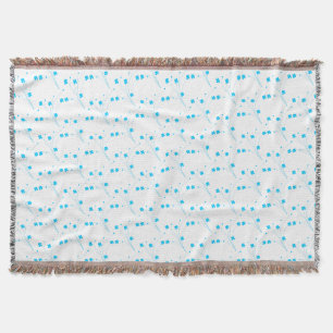 Bright Sky Blue Flowers, Small Floral Print Throw Blanket