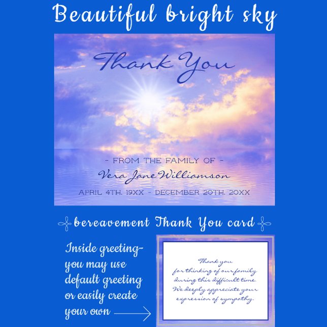 Bright Sky over Serene Water Bereavement Thank You (Creator Uploaded)