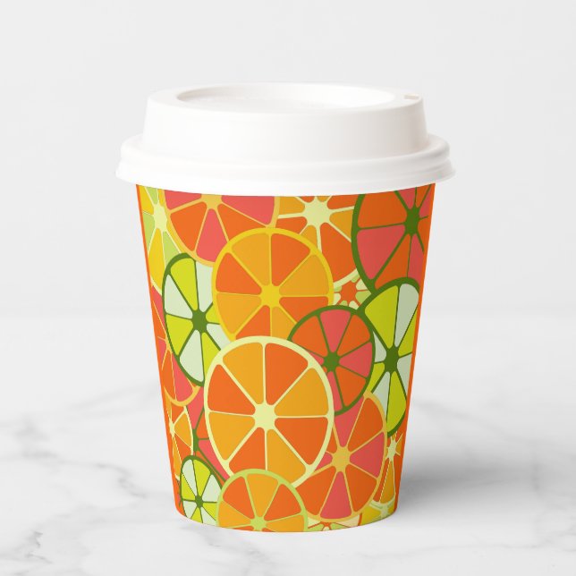 Bright Sliced Citrus Print Paper cup (Front)