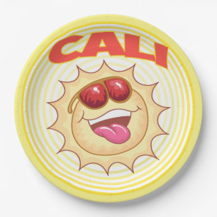 Bright Smiling Cali Sun Paper Plate