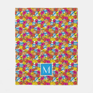 Bright Smiling Faces   Monogram Fleece Blanket