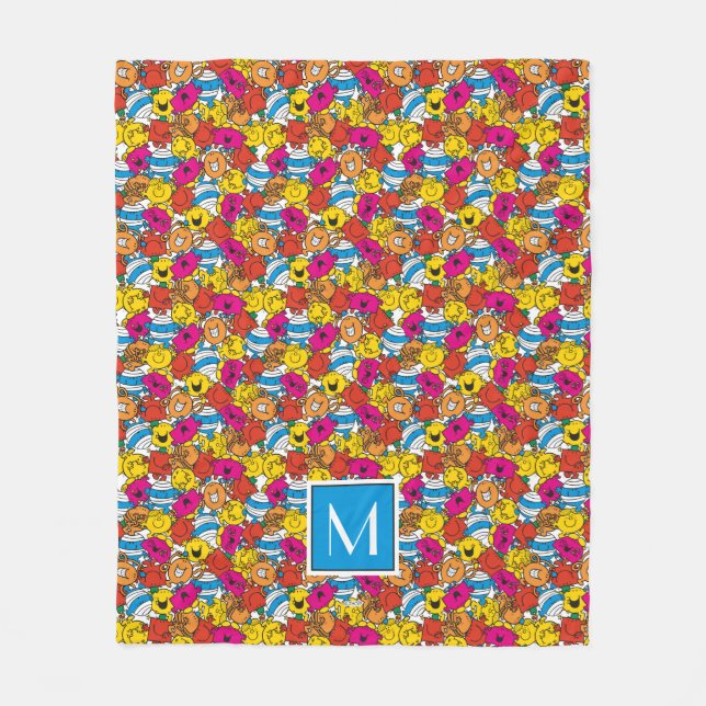 Bright Smiling Faces | Monogram Fleece Blanket (Front)