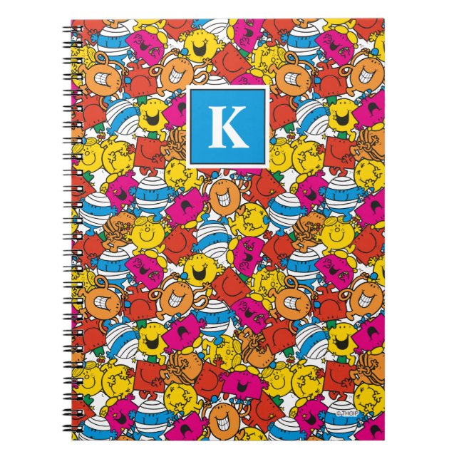 Bright Smiling Faces | Monogram Spiral Notebook (Front)