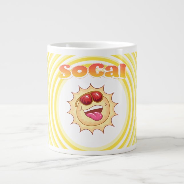 Bright Smiling SoCal Sun Large Coffee Mug (Front)