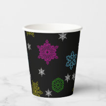 Bright Snowflakes Party Cups - set 3