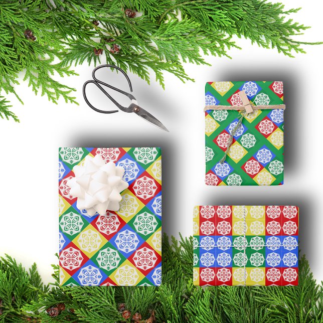Bright Snowflakes Wrapping Paper Sheet (Creator Uploaded)