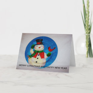 Bright Snowman shot close up on a CARD
